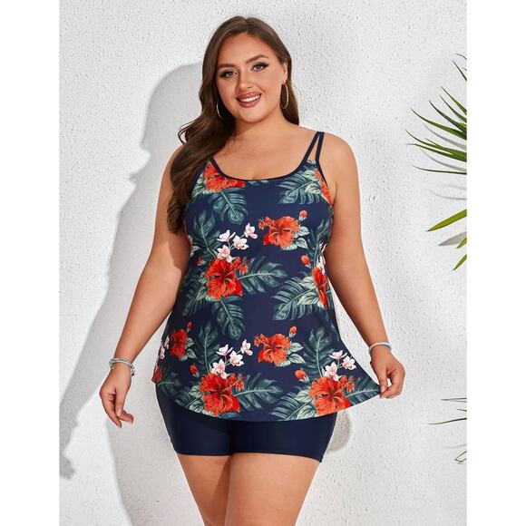 Hanna Nikole Womens Plus Size Tankini Swimsuit  Bathing Suits Plus Size 24W - Picture 2 of 10